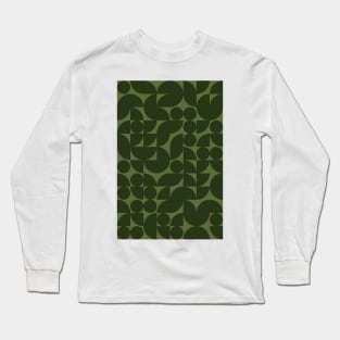 Leaf Colored Geometric Pattern - Shapes #10 Long Sleeve T-Shirt